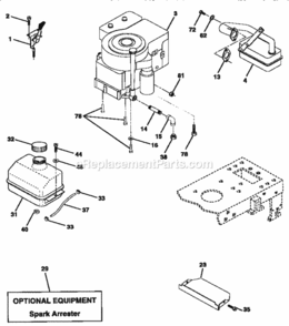Page H Diagram and Parts List for 917258523  Craftsman Lawn Tractor