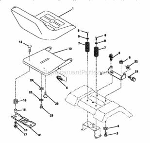 Page E Diagram and Parts List for 917258524  Craftsman Lawn Tractor