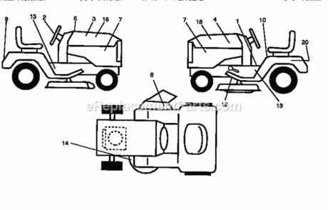 Page F Diagram and Parts List for 917258524  Craftsman Lawn Tractor