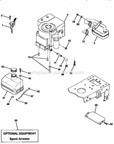 Page H Diagram and Parts List for 917258530  Craftsman Lawn Tractor