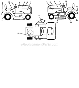Page G Diagram and Parts List for 917258531  Craftsman Lawn Tractor