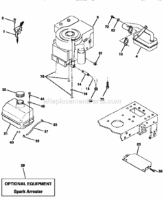 Page H Diagram and Parts List for 917258532  Craftsman Lawn Tractor