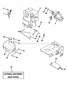 Page H Diagram and Parts List for 917258535  Craftsman Lawn Tractor