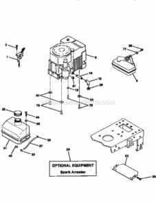 Page H Diagram and Parts List for 917258542  Craftsman Lawn Tractor