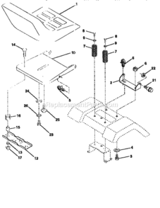Page E Diagram and Parts List for 917258544  Craftsman Lawn Tractor