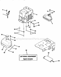 Page H Diagram and Parts List for 917258544  Craftsman Lawn Tractor