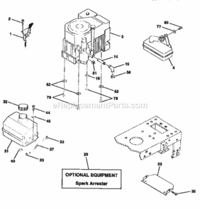 Page H Diagram and Parts List for 917258550  Craftsman Lawn Tractor