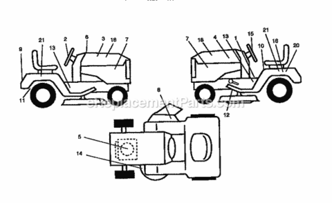 Page F Diagram and Parts List for 917258553  Craftsman Lawn Tractor