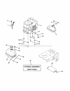 Page H Diagram and Parts List for 917258554  Craftsman Lawn Tractor