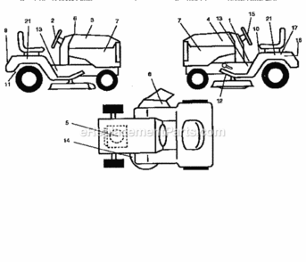 Page F Diagram and Parts List for 917258555  Craftsman Lawn Tractor