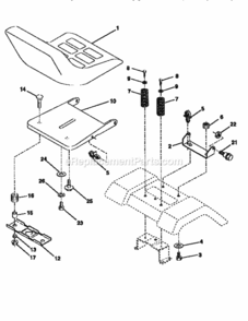Page H Diagram and Parts List for 917258560  Craftsman Lawn Tractor