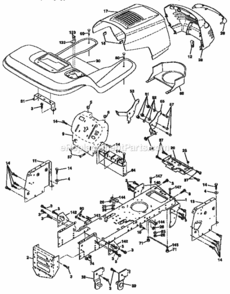 Page B Diagram and Parts List for 917258563  Craftsman Lawn Tractor