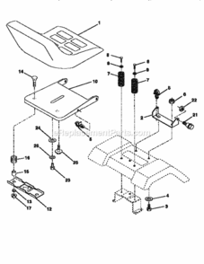 Page H Diagram and Parts List for 917258563  Craftsman Lawn Tractor