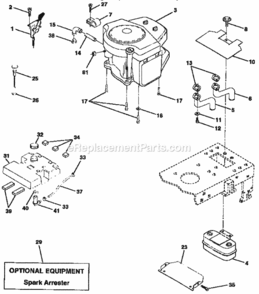 Page E Diagram and Parts List for 917258565  Craftsman Lawn Tractor