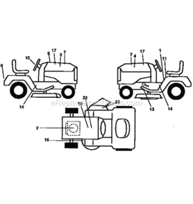 Page F Diagram and Parts List for 917258566  Craftsman Lawn Tractor