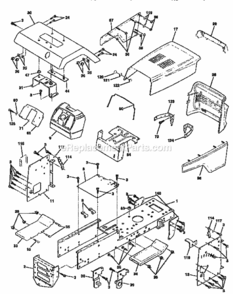 Page B Diagram and Parts List for 917258580  Craftsman Lawn Tractor