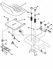 Page F Diagram and Parts List for 917258580  Craftsman Lawn Tractor