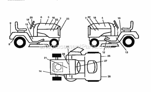 Page G Diagram and Parts List for 917258590  Craftsman Lawn Tractor