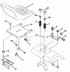 Page E Diagram and Parts List for 917258592  Craftsman Lawn Tractor