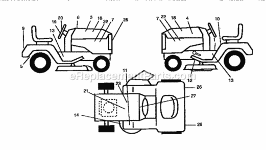Page F Diagram and Parts List for 917258592  Craftsman Lawn Tractor