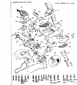 Page C Diagram and Parts List for 91725862  Craftsman Lawn Tractor