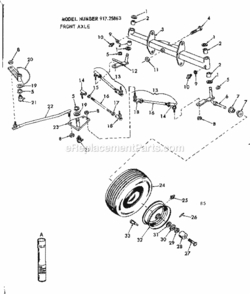 Page B Diagram and Parts List for 91725863  Craftsman Lawn Tractor