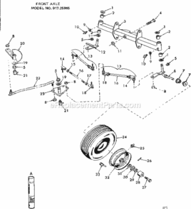 Page B Diagram and Parts List for 91725865  Craftsman Lawn Tractor