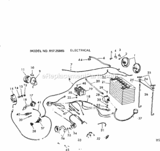 Page E Diagram and Parts List for 91725865  Craftsman Lawn Tractor