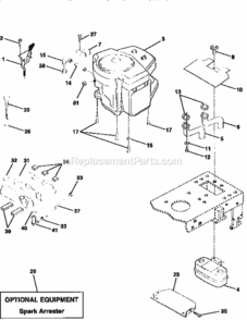 Page E Diagram and Parts List for 917258660  Craftsman Lawn Tractor