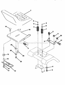 Page H Diagram and Parts List for 917258660  Craftsman Lawn Tractor