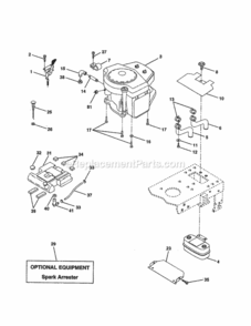 Page E Diagram and Parts List for 917258661  Craftsman Lawn Tractor