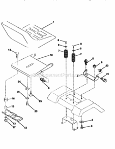 Page H Diagram and Parts List for 917258662  Craftsman Lawn Tractor