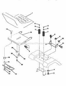 Page H Diagram and Parts List for 917258663  Craftsman Lawn Tractor