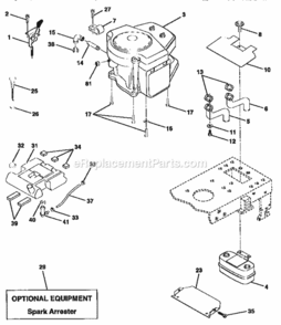 Page E Diagram and Parts List for 917258670  Craftsman Lawn Tractor