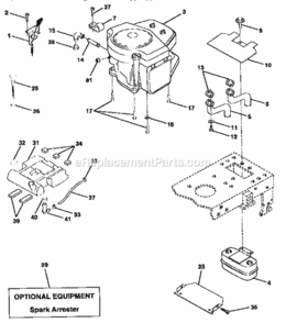 Page E Diagram and Parts List for 917258671  Craftsman Lawn Tractor