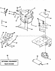 Page E Diagram and Parts List for 917258673  Craftsman Lawn Tractor