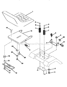 Page H Diagram and Parts List for 917258673  Craftsman Lawn Tractor