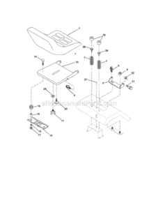 Page F Diagram and Parts List for 917258680  Craftsman Lawn Tractor