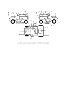 Page G Diagram and Parts List for 917258680  Craftsman Lawn Tractor