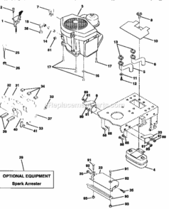 Page E Diagram and Parts List for 917258682  Craftsman Lawn Tractor