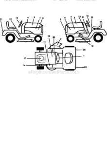 Page G Diagram and Parts List for 917258683  Craftsman Lawn Tractor