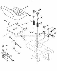 Page F Diagram and Parts List for 917258684  Craftsman Lawn Tractor