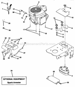 Page E Diagram and Parts List for 917258685  Craftsman Lawn Tractor
