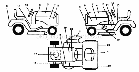 Page G Diagram and Parts List for 917258685  Craftsman Lawn Tractor