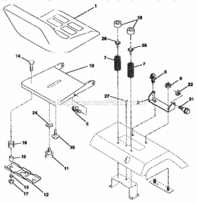 Page F Diagram and Parts List for 917258692  Craftsman Lawn Tractor
