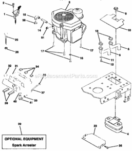 Page E Diagram and Parts List for 917258693  Craftsman Lawn Tractor