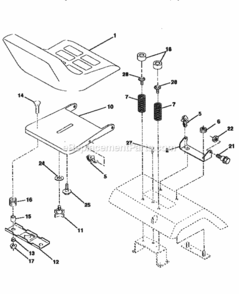Page F Diagram and Parts List for 917258693  Craftsman Lawn Tractor