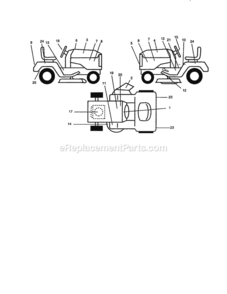 Page G Diagram and Parts List for 917258695  Craftsman Lawn Tractor