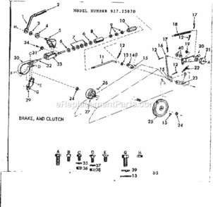 Page D Diagram and Parts List for 91725870  Craftsman Lawn Tractor