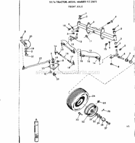 Page B Diagram and Parts List for 91725873  Craftsman Lawn Tractor